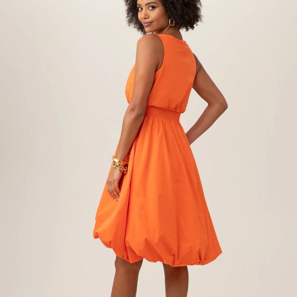 NWT$398 Trina Turk Sought After High-Low Poplin Dress A-Line Bubble Skirt sz L - Picture 3 of 16